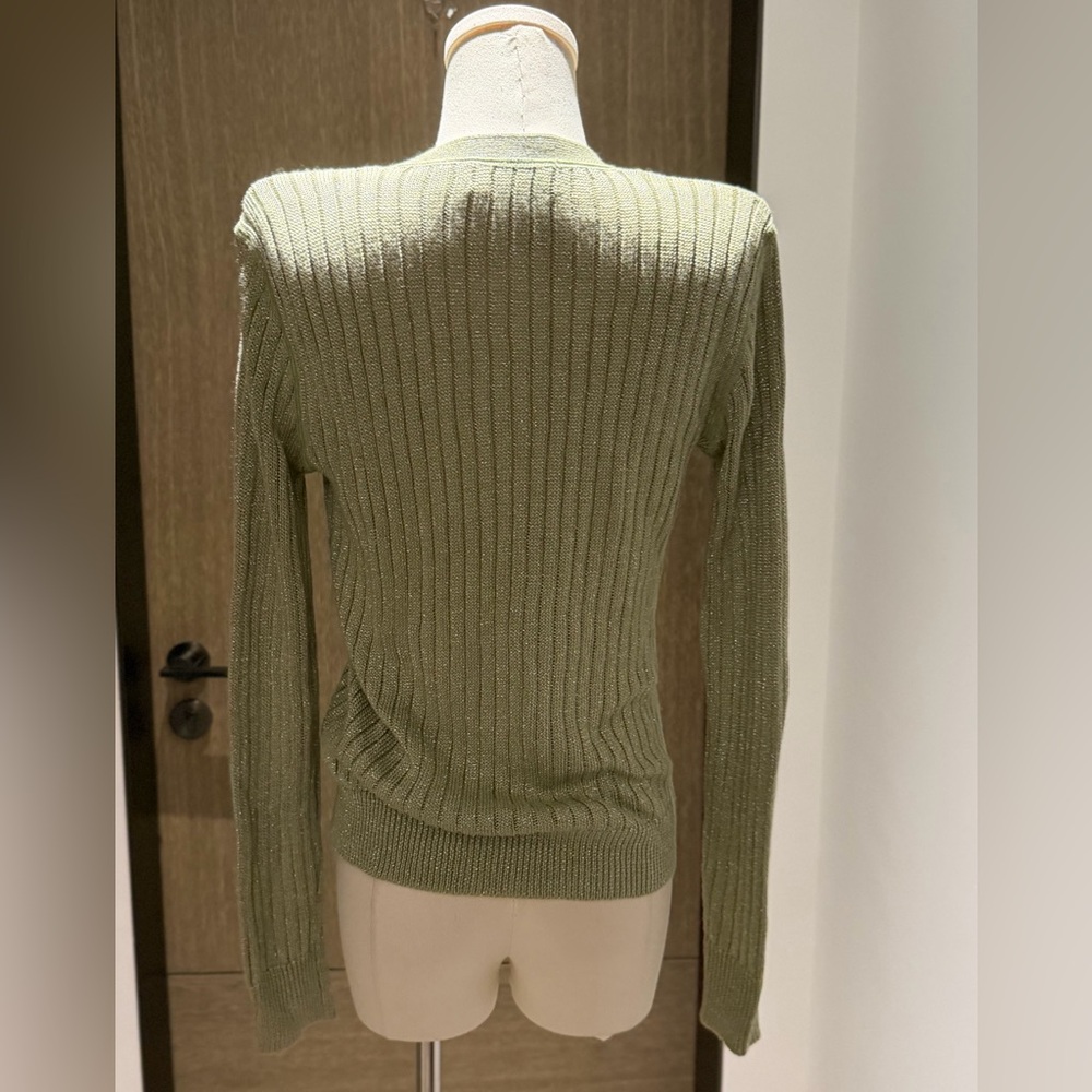 Ralph Lauren Olive-Green Ribbed V-Neck Cardigan-NWOT - Picture 12 of 14